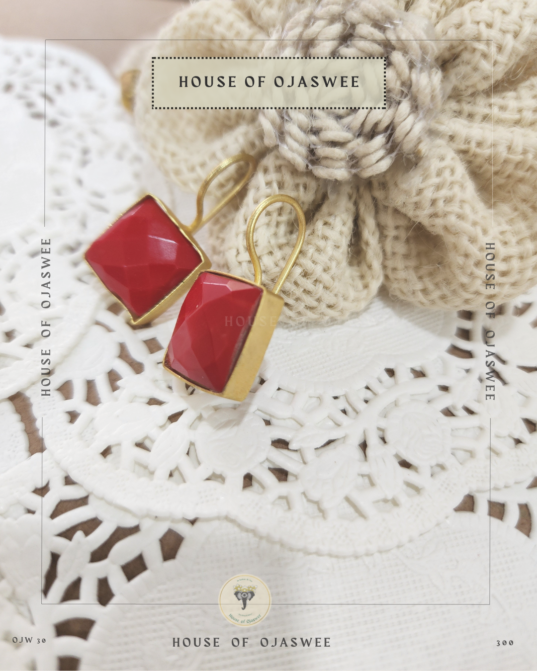 Matte Earrings - Red