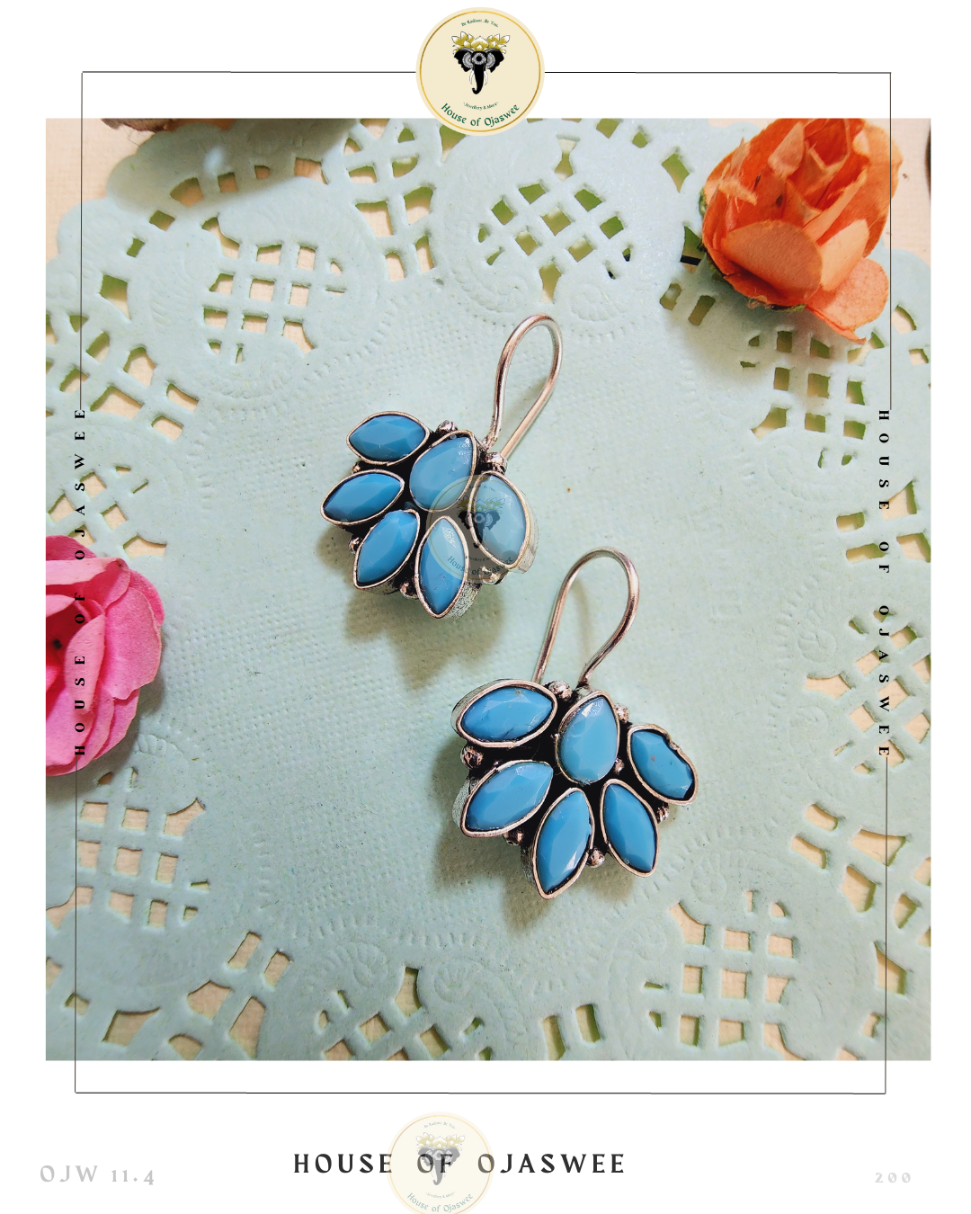 German Silver Earrings - Turquoise