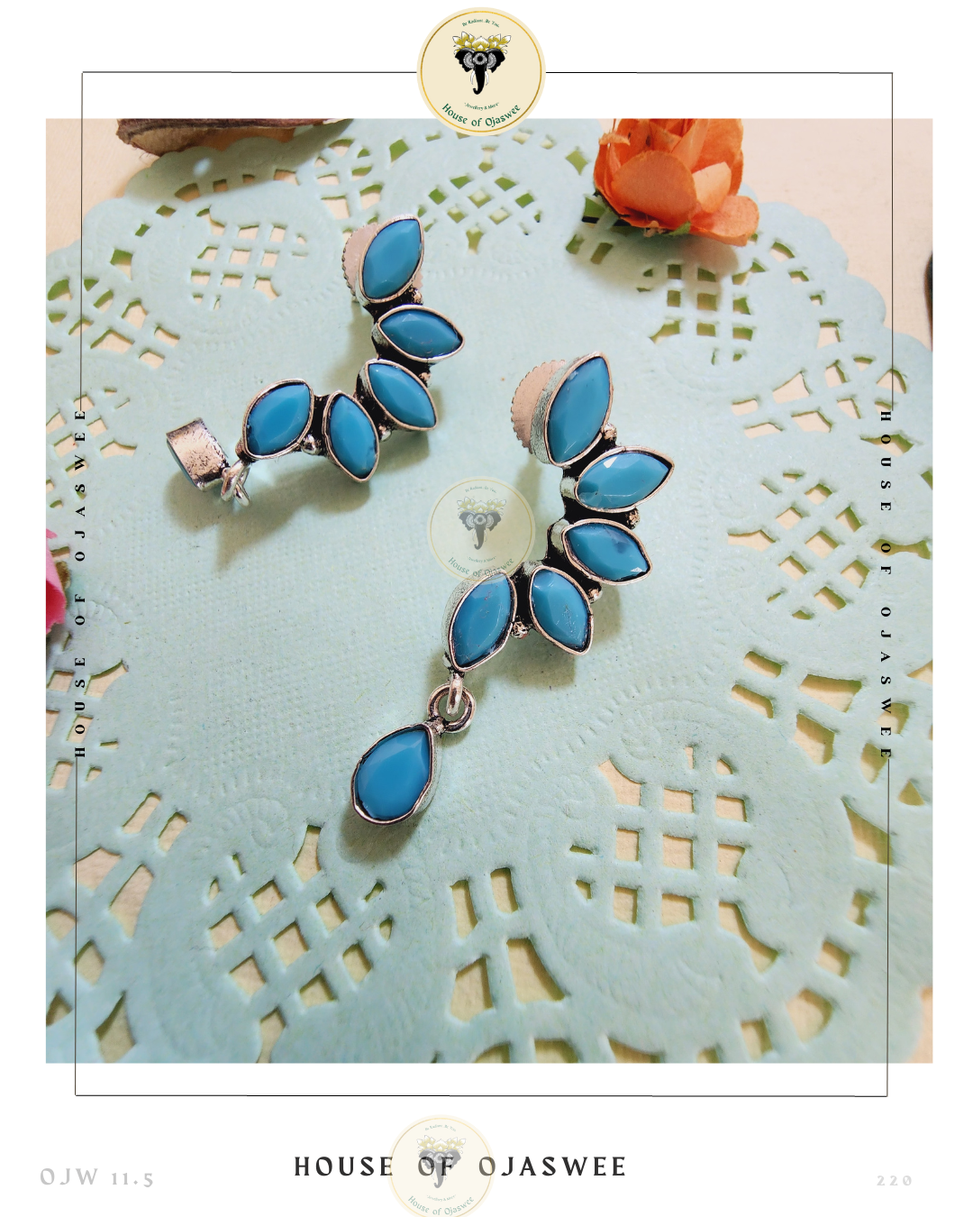 German Silver Earrings - Turquoise