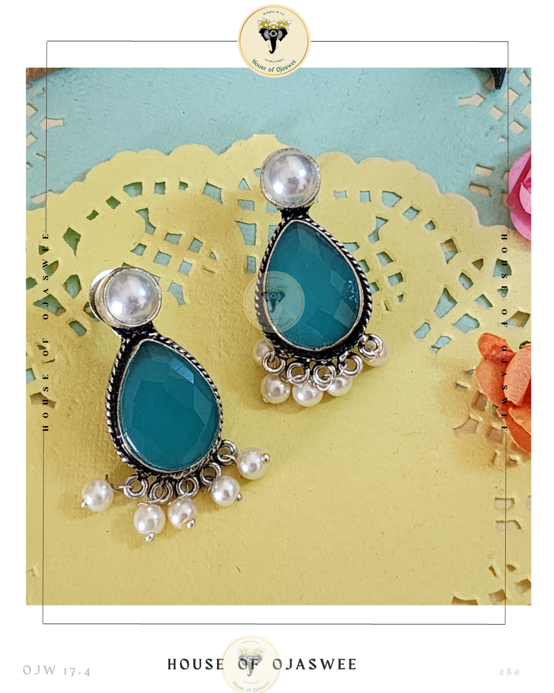 German Silver Earrings - Turquoise
