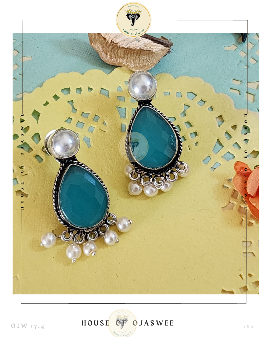 German Silver Earrings - Turquoise
