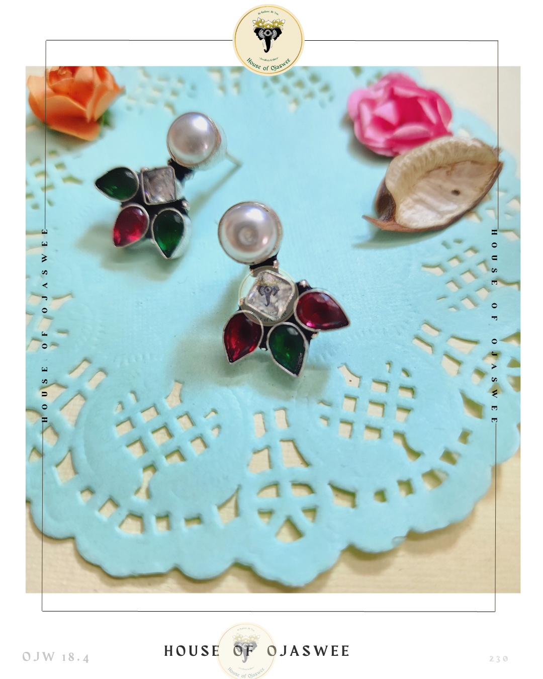 German Silver Earrings - Multicolour