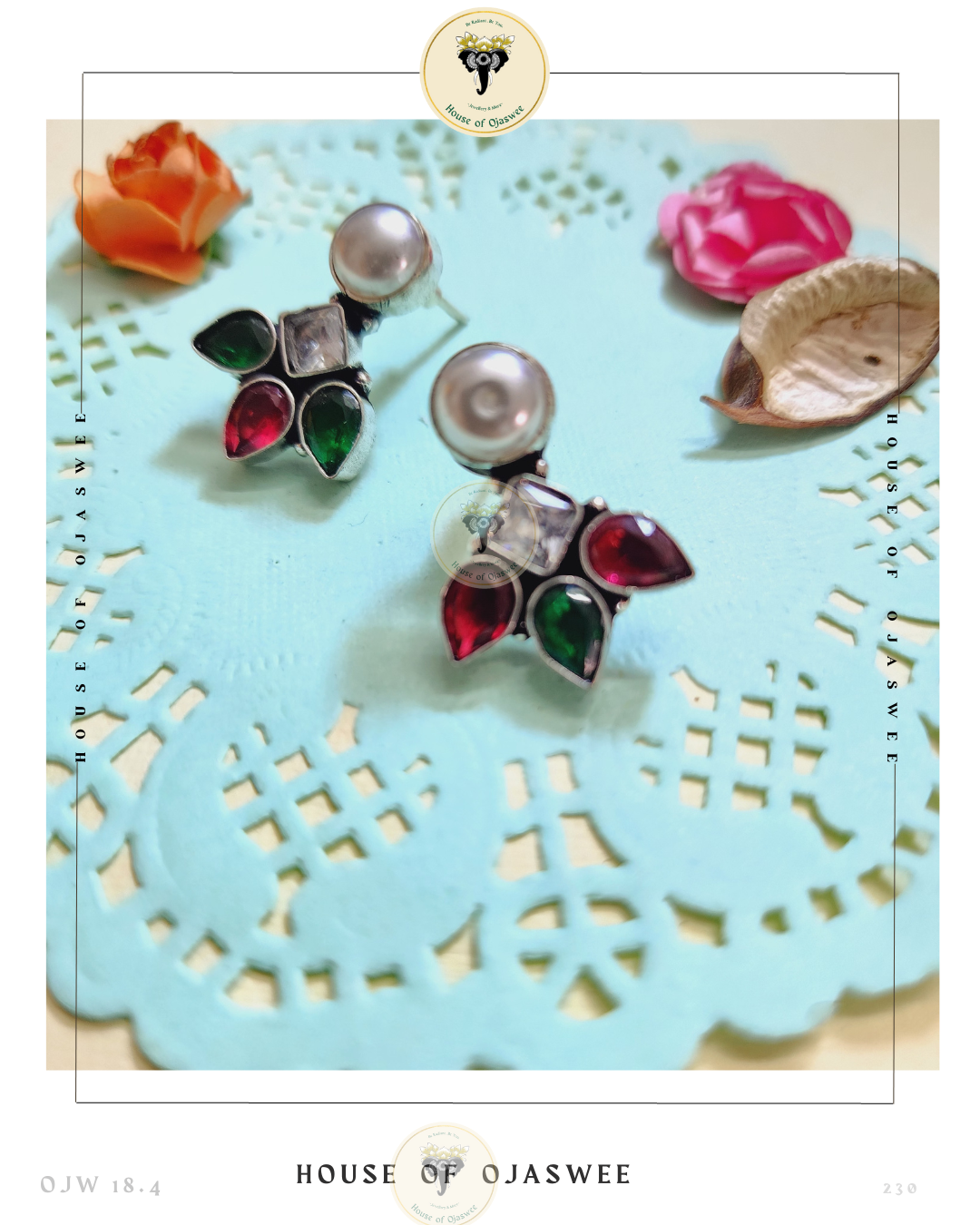 German Silver Earrings - Multicolour