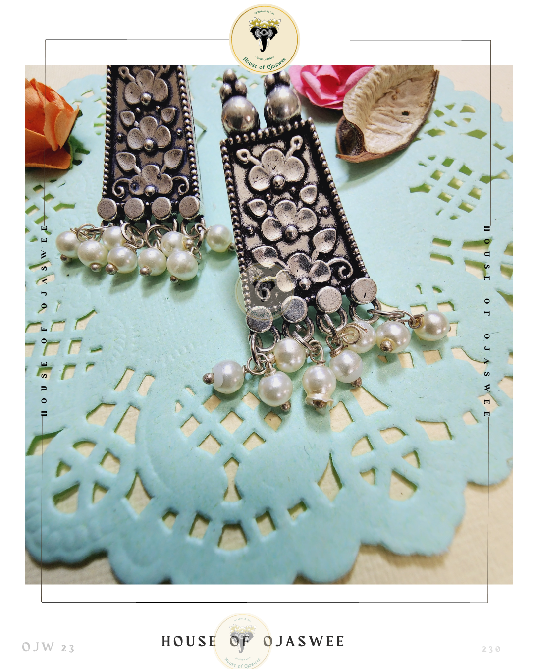 Oxidized Earrings Temple design