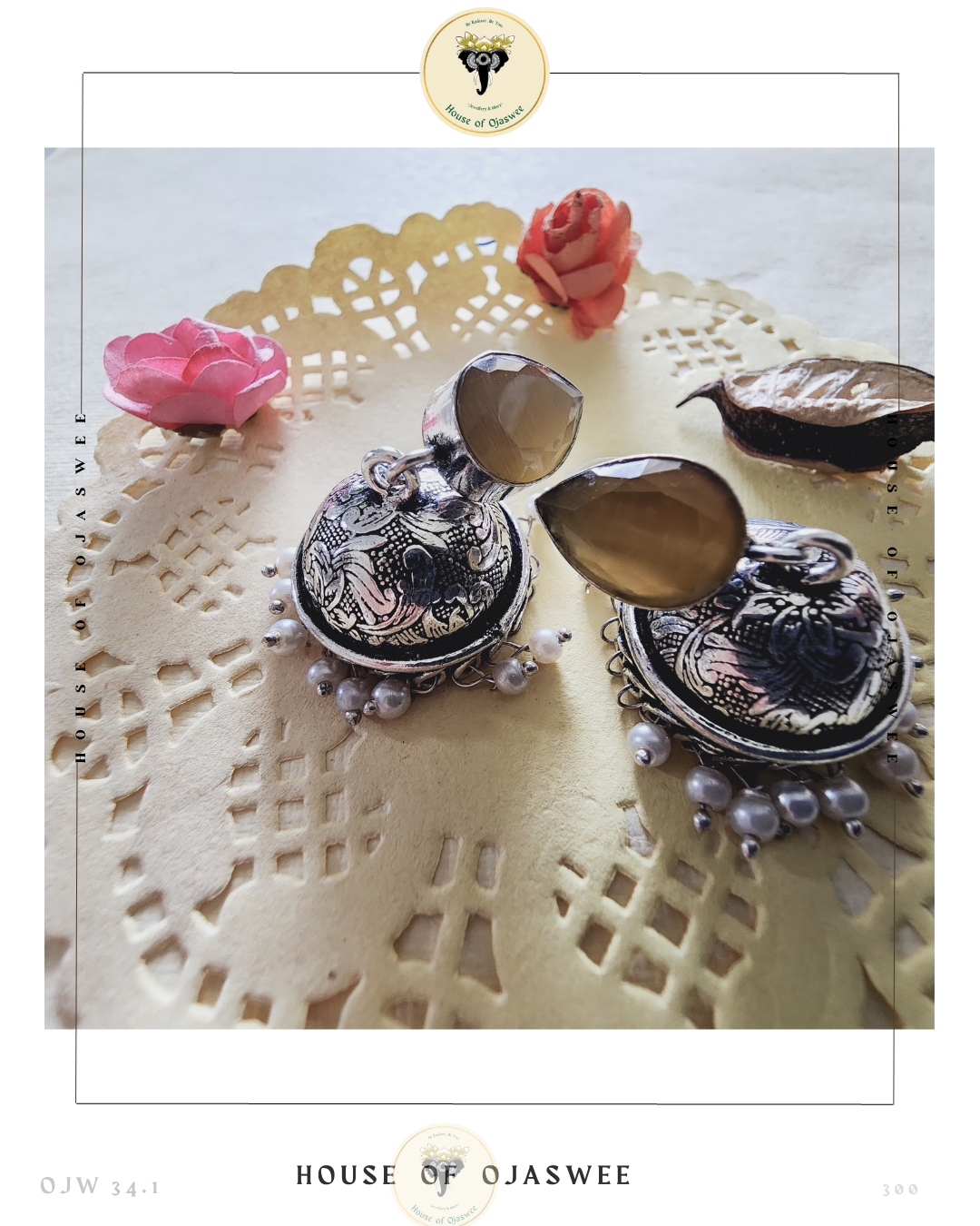 Oxidized Jhumki - Light Yellow