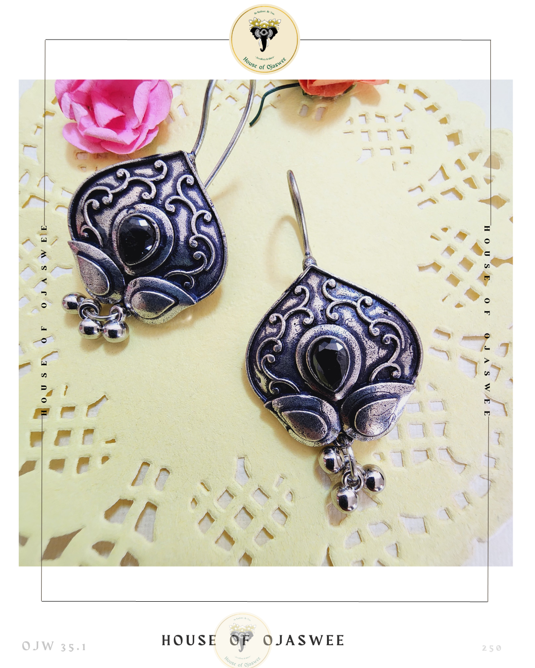 Oxidized Earrings- Black
