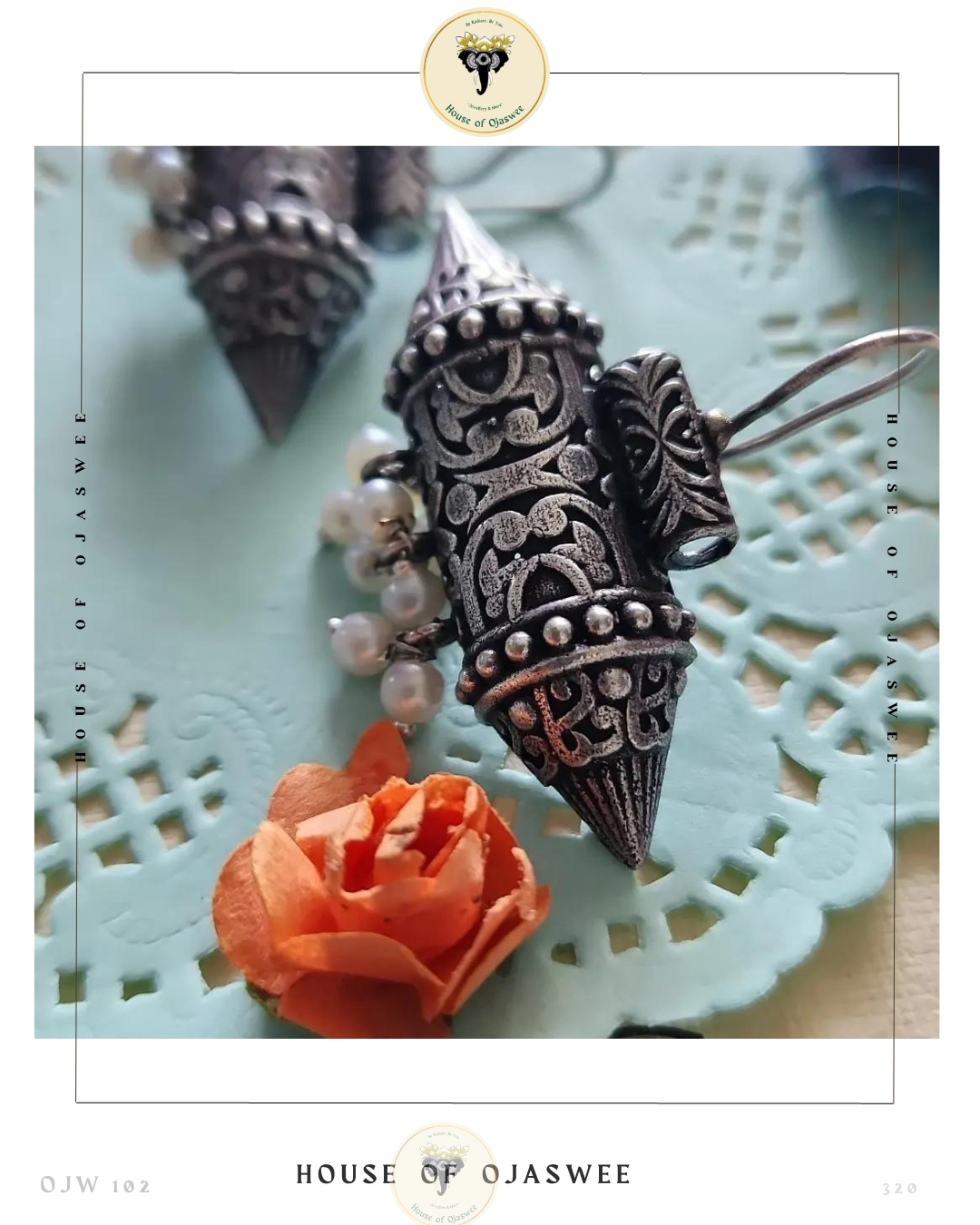 Oxidized Earrings Cylindrical