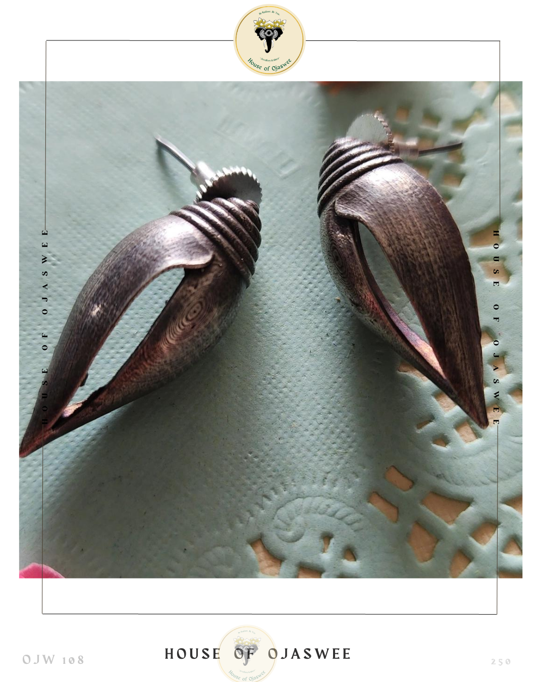 Oxidized Earrings Shankh