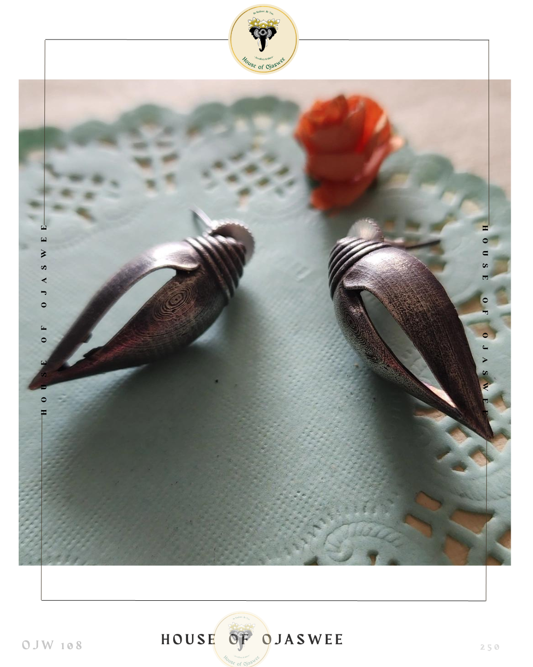 Oxidized Earrings Shankh 