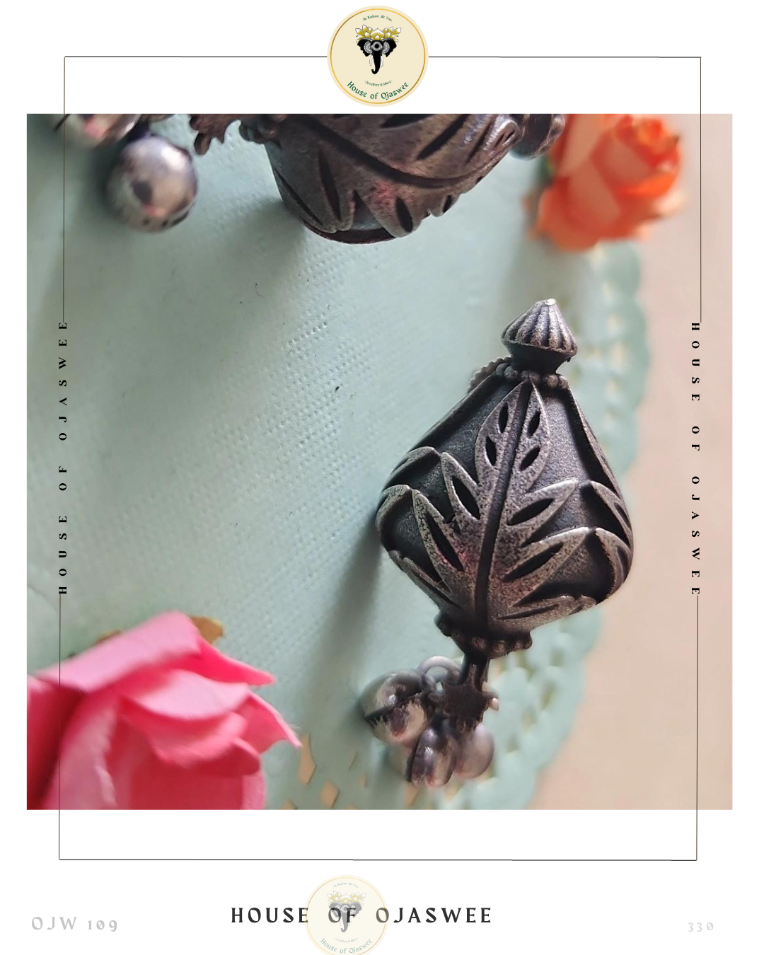 Oxidized Earrings Flower Bud