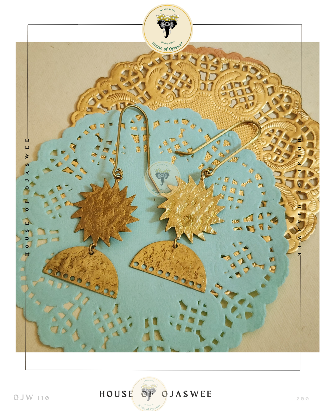 Matte Earrings Sun semi circle