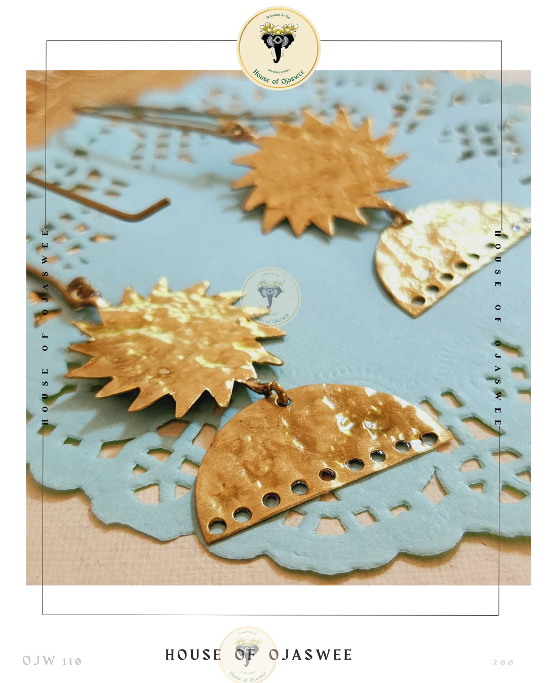 Matte Earrings Sun semi circle 