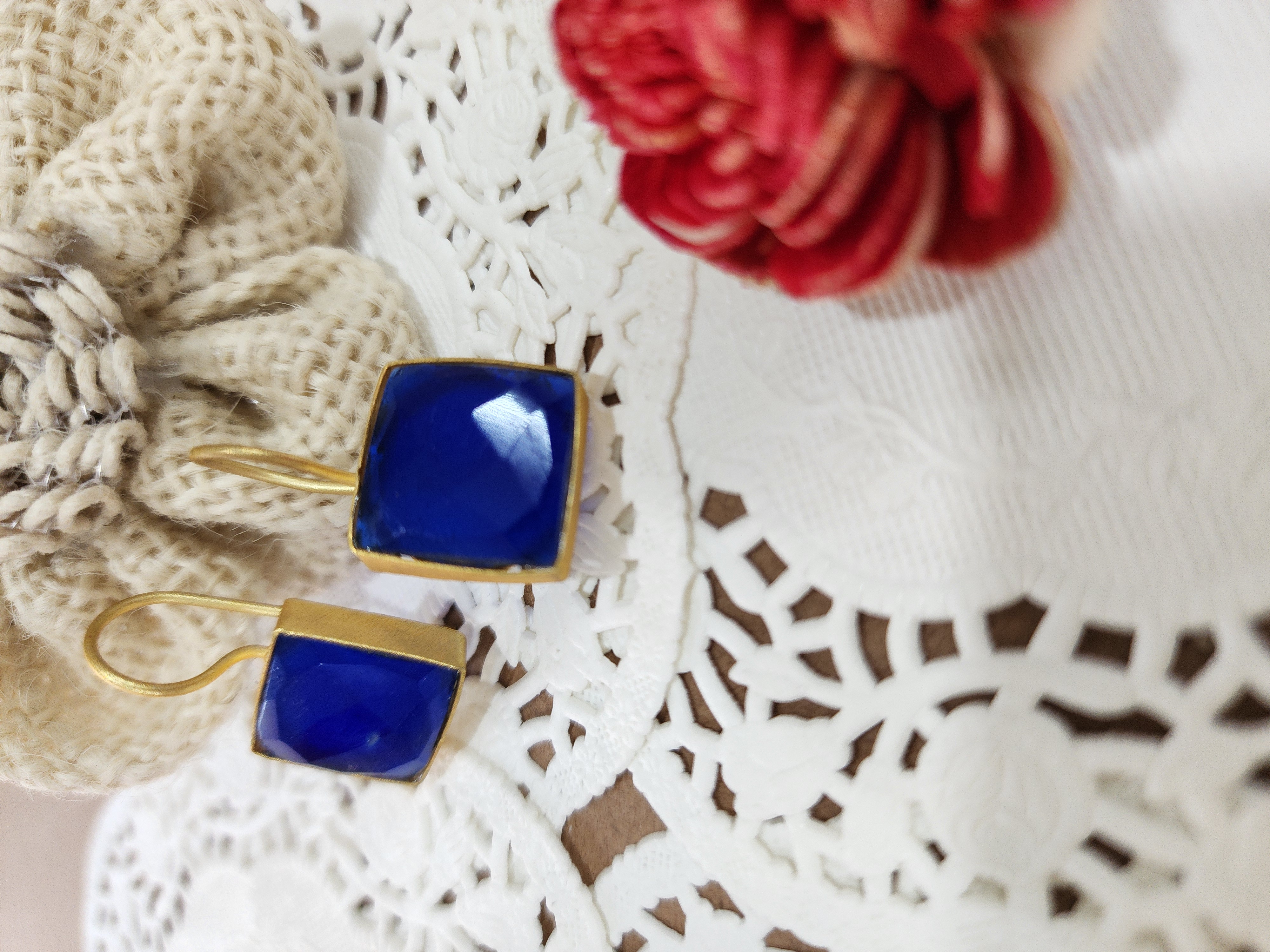 Matte Earrings - Sapphire