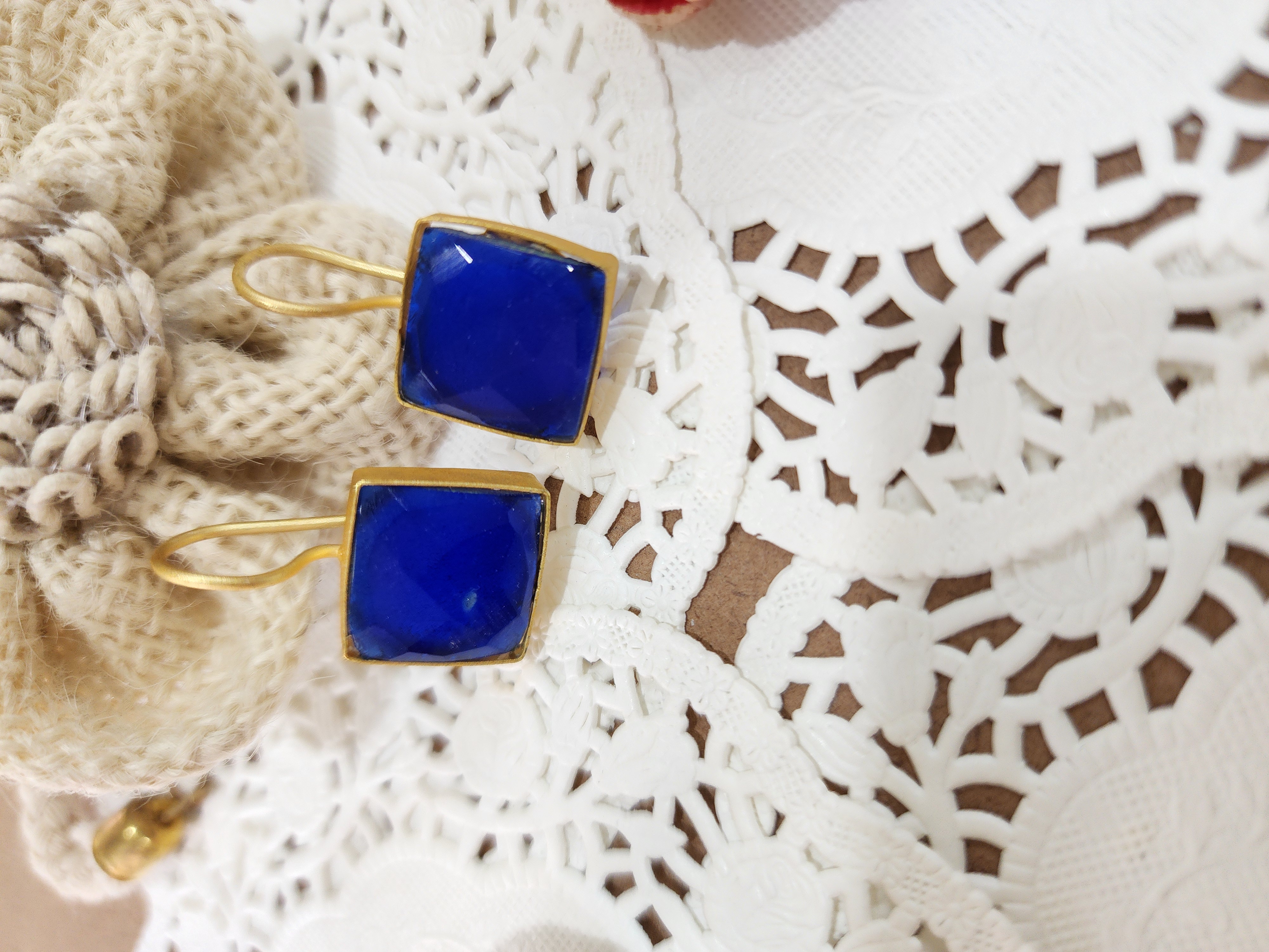 Matte Earrings - Sapphire