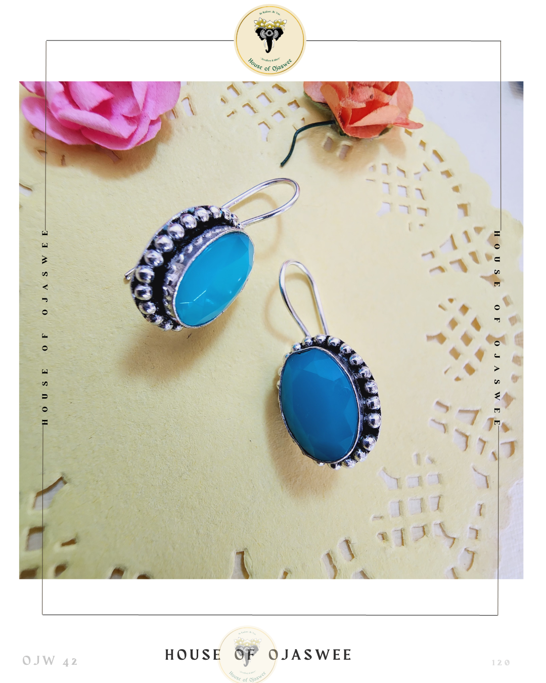 Oxidized Earrings - Turquoise