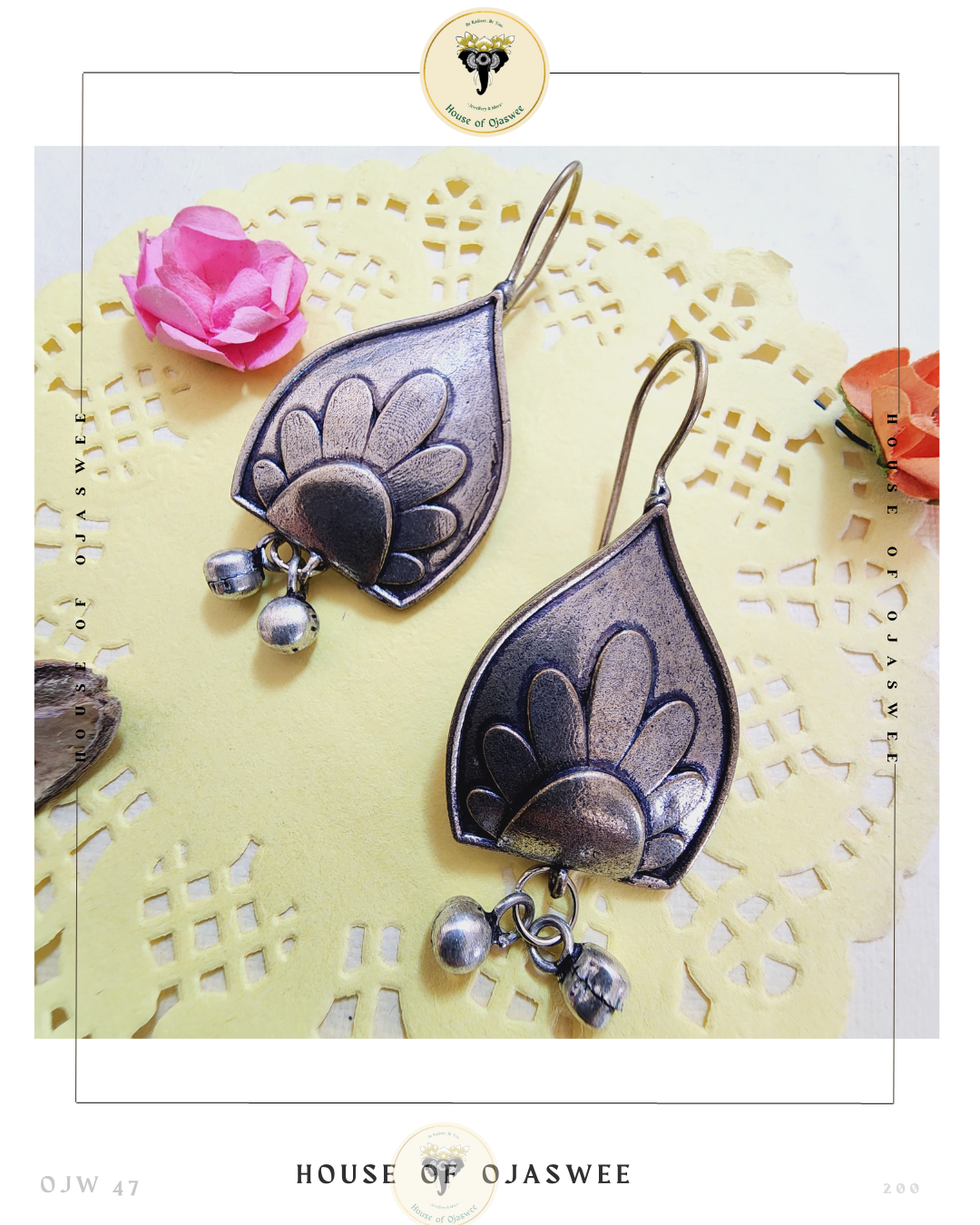 Oxidized Earrings Dome Shaped