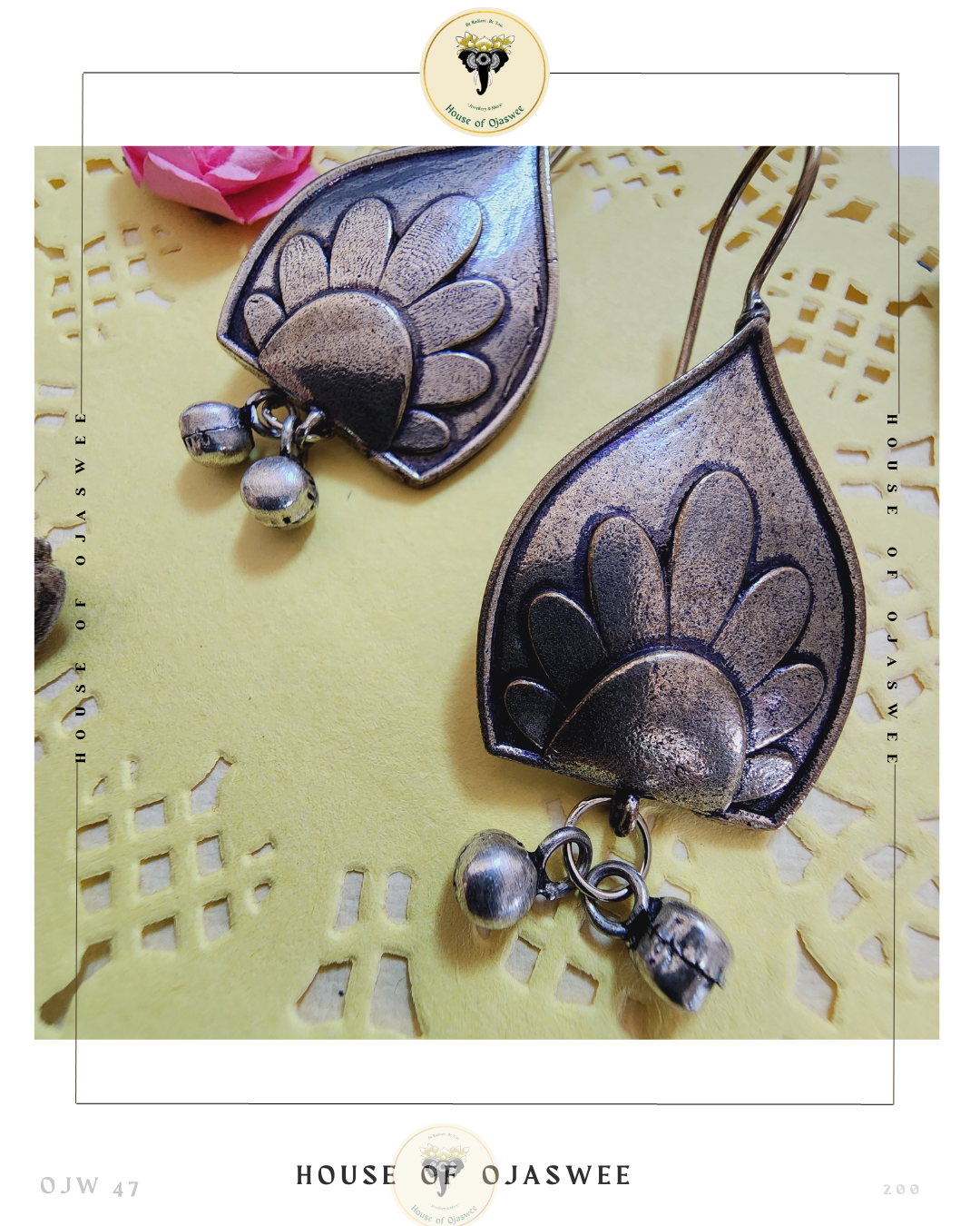 Oxidized Earrings Dome Shaped