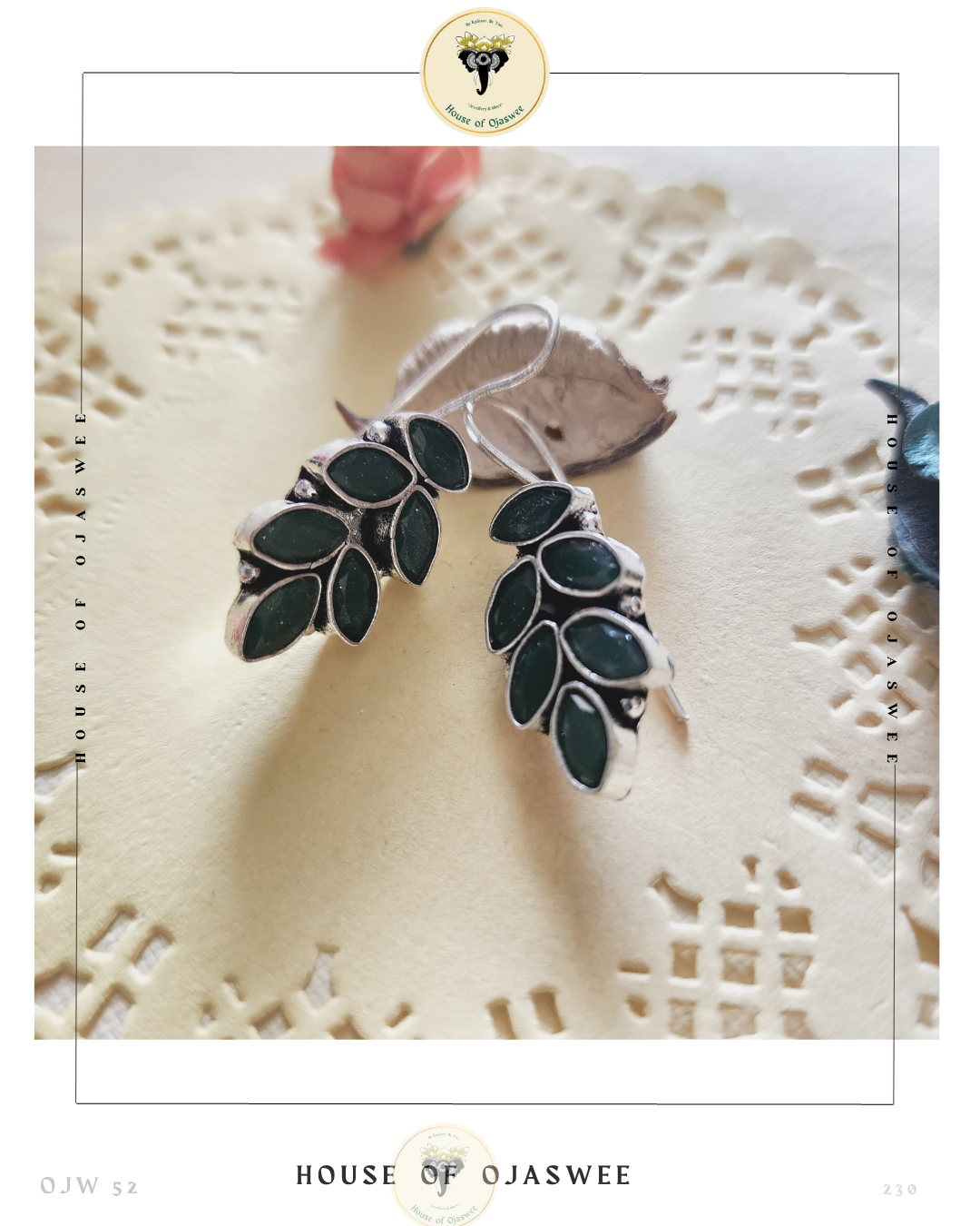 German Silver Earrings - Black