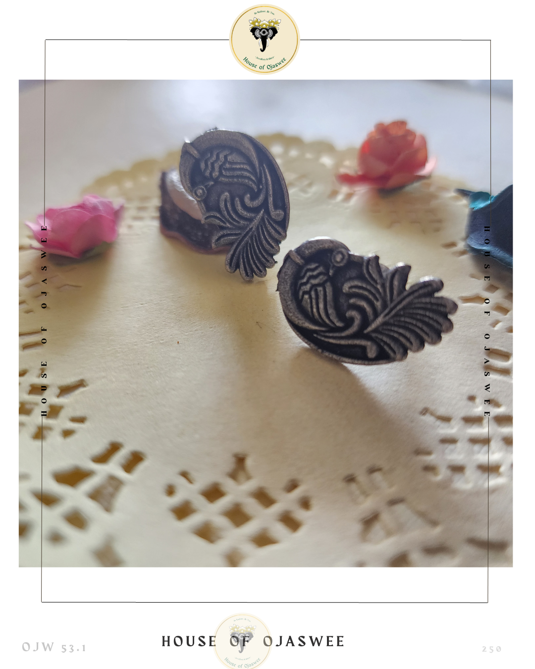 Oxidized Earrings Bird