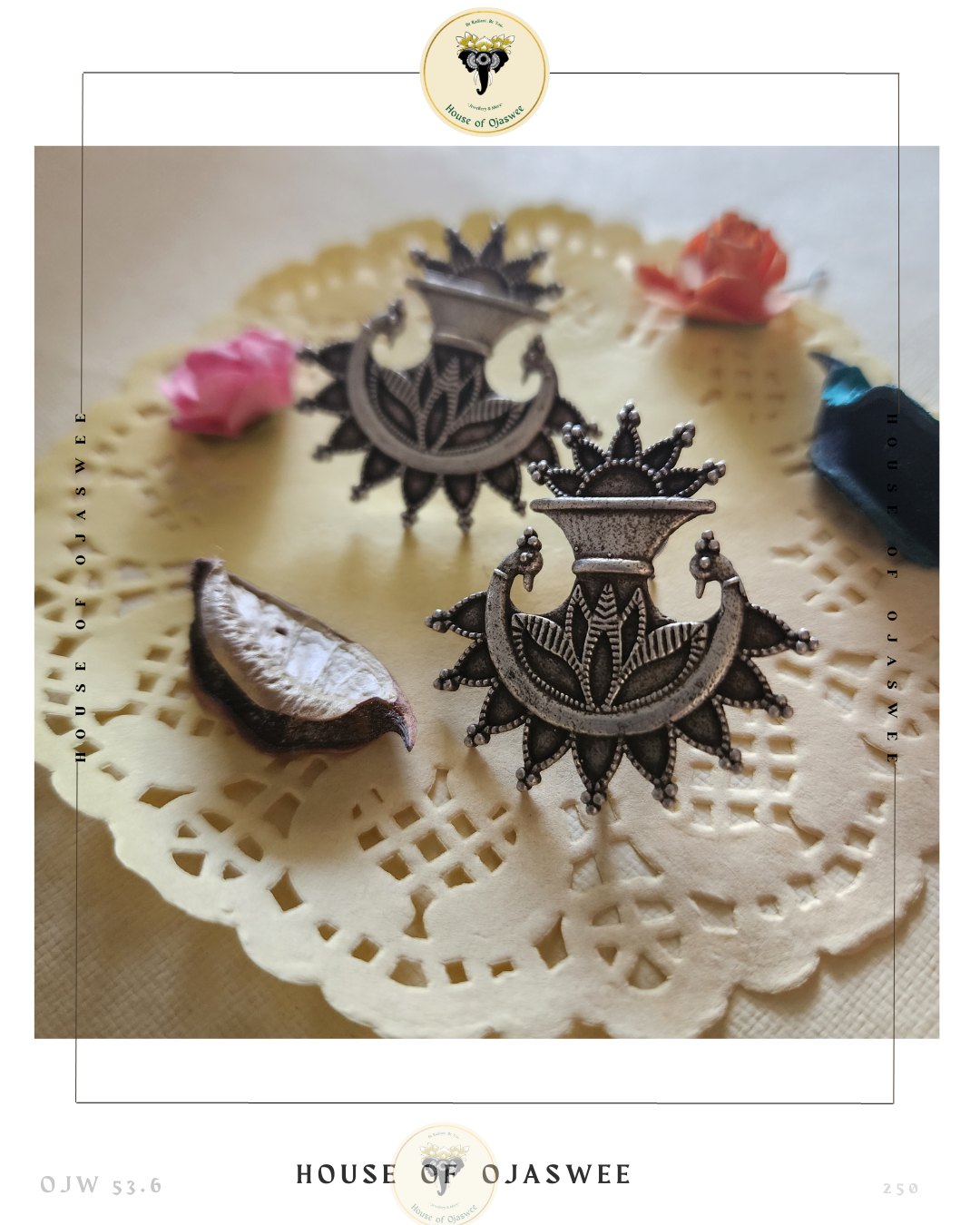 Oxidized Earrings - Crown