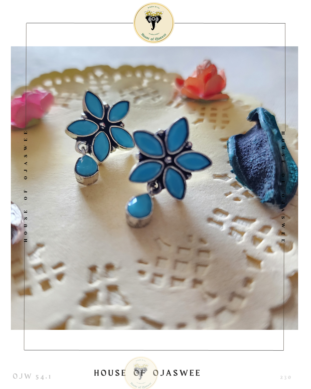 German Silver Earrings - turquoise