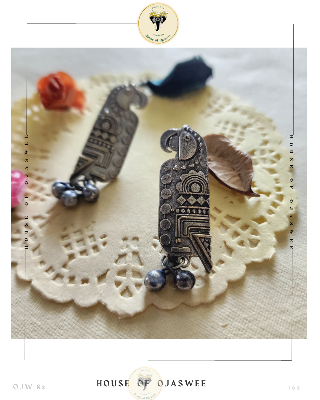 Oxidized Earrings Parrots