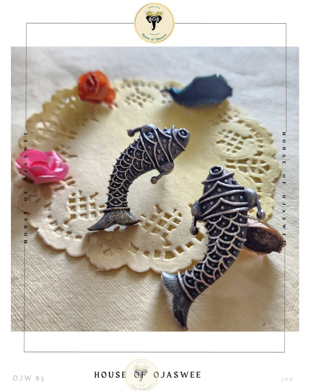 Oxidized Earrings Fish 