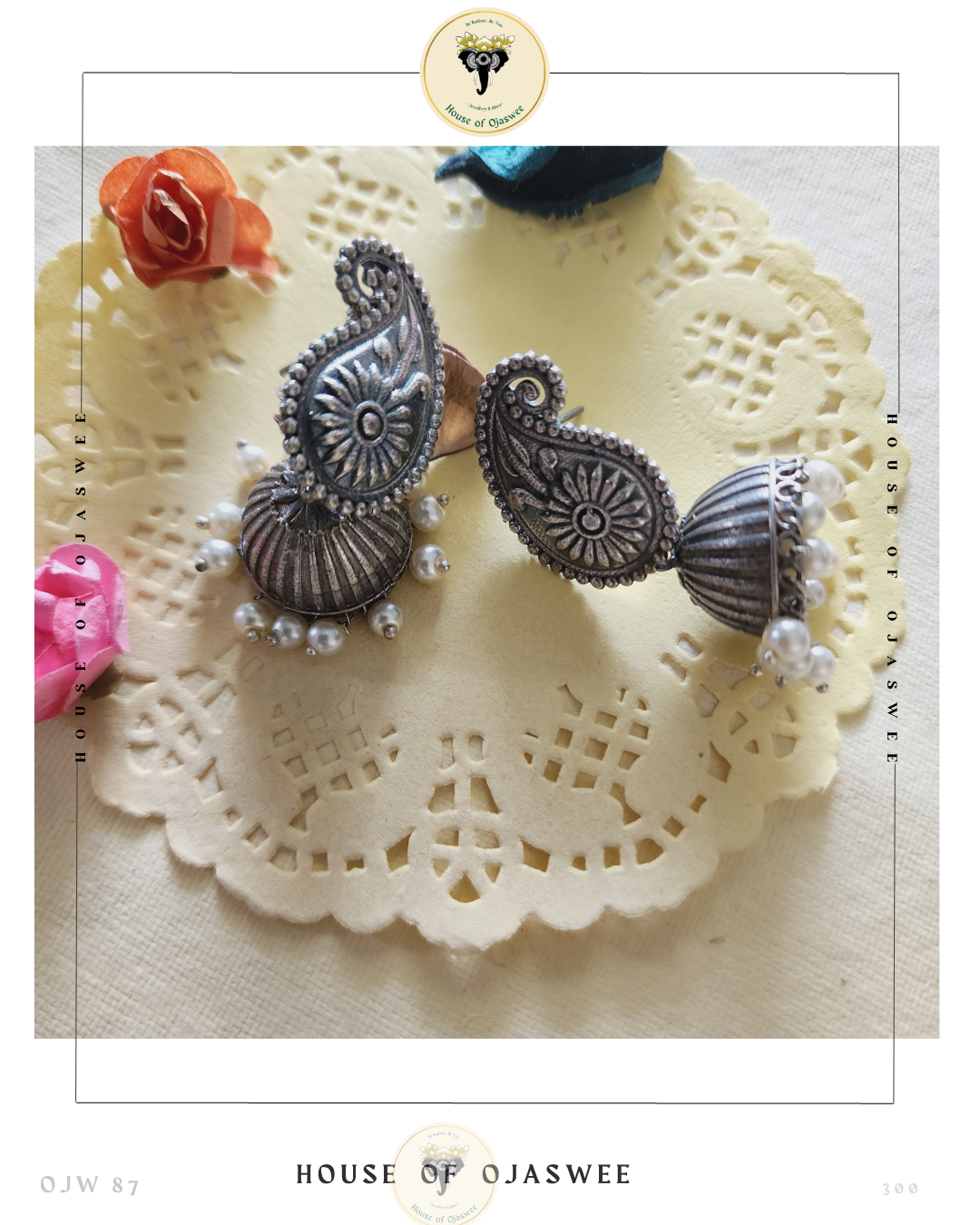 Oxidized Earrings - Mango Design