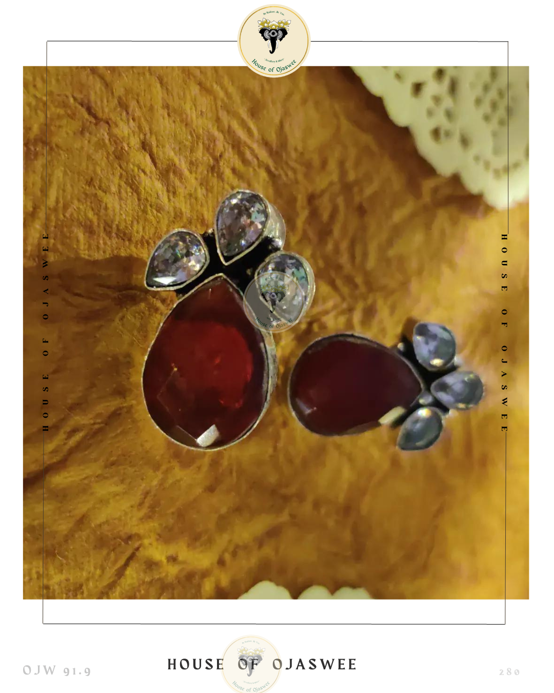 Oxidized Ethnic Earrings - Coffee Brown