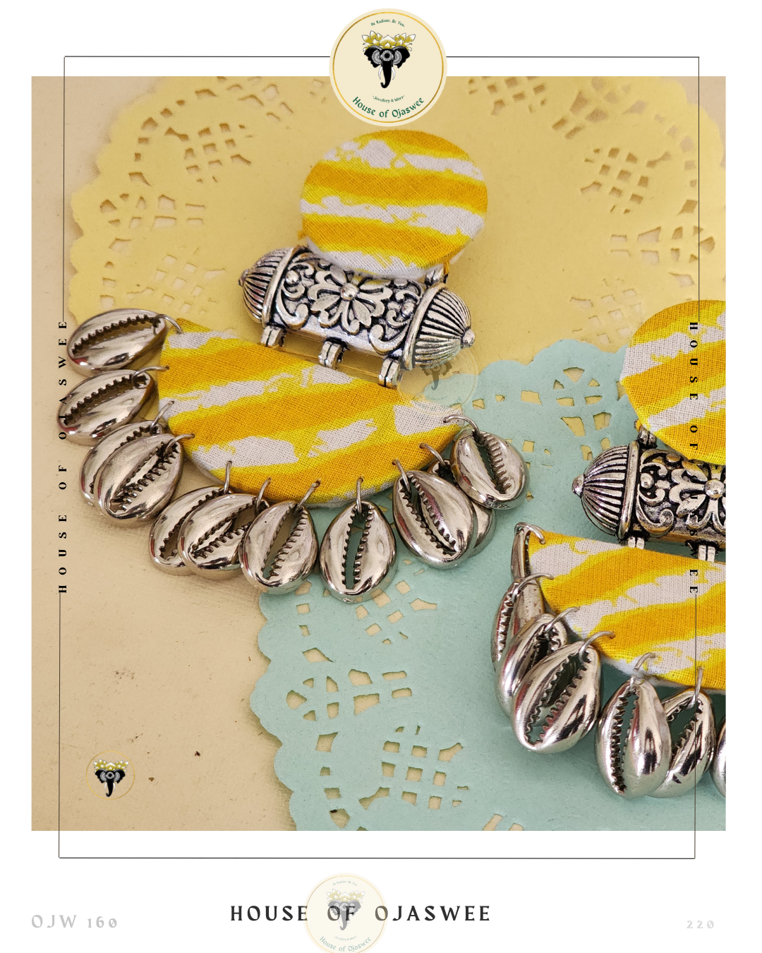Fabric Earrings - Yellow Stripes