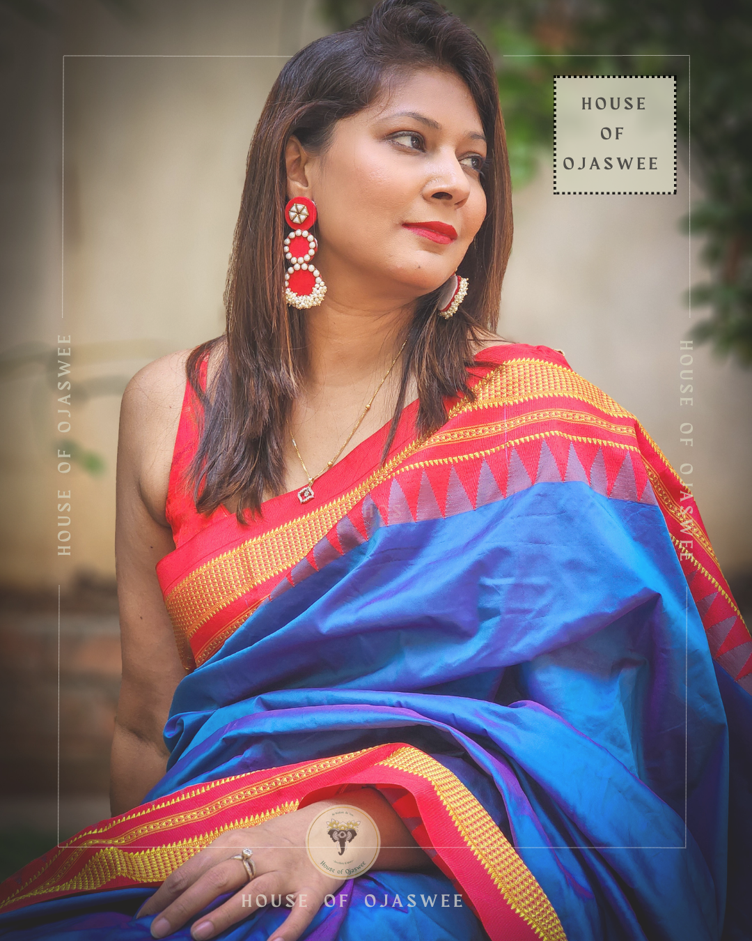 Fabric Earrings - Red 