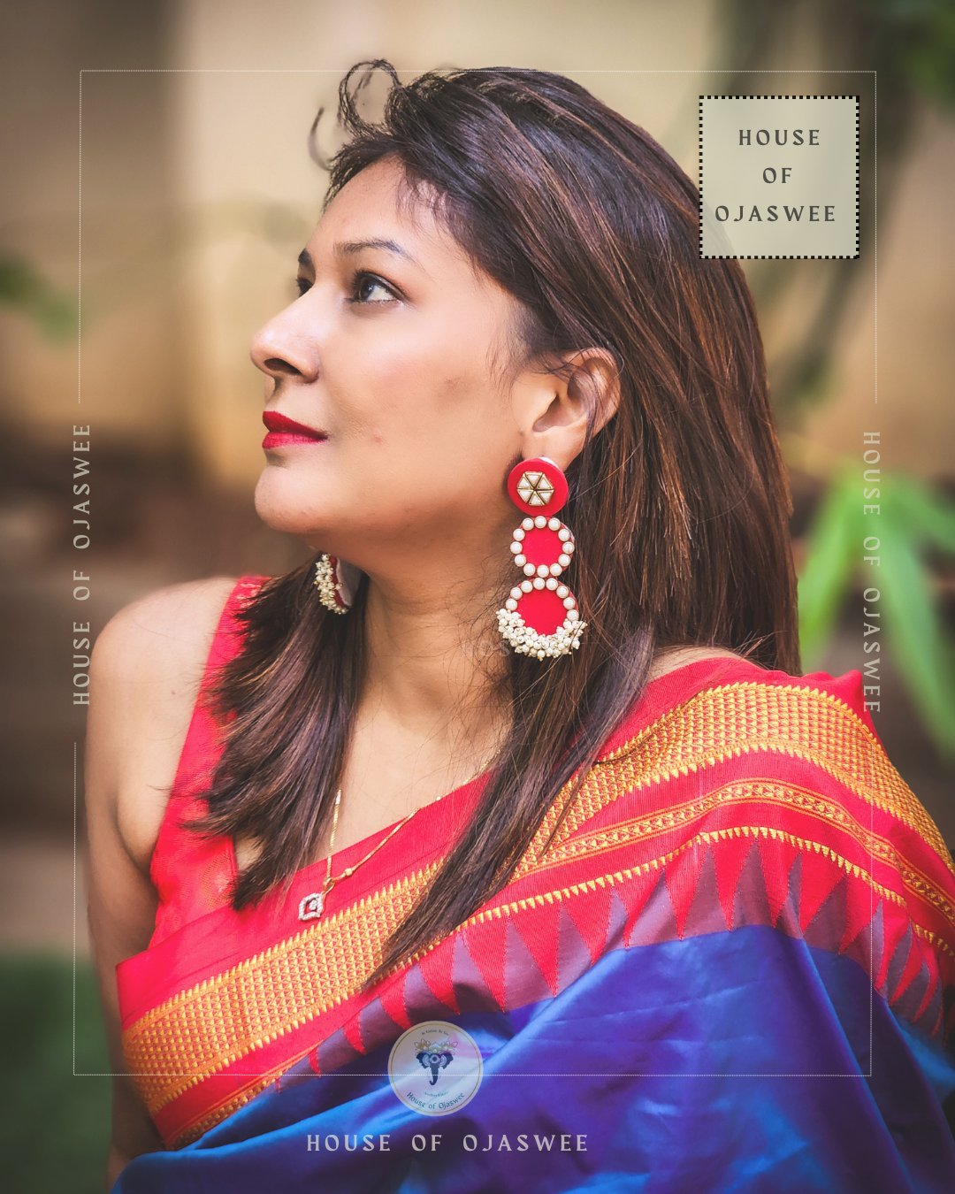 Fabric Earrings - Red 