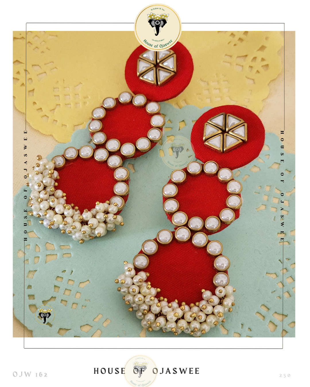 Fabric Earrings - Red
