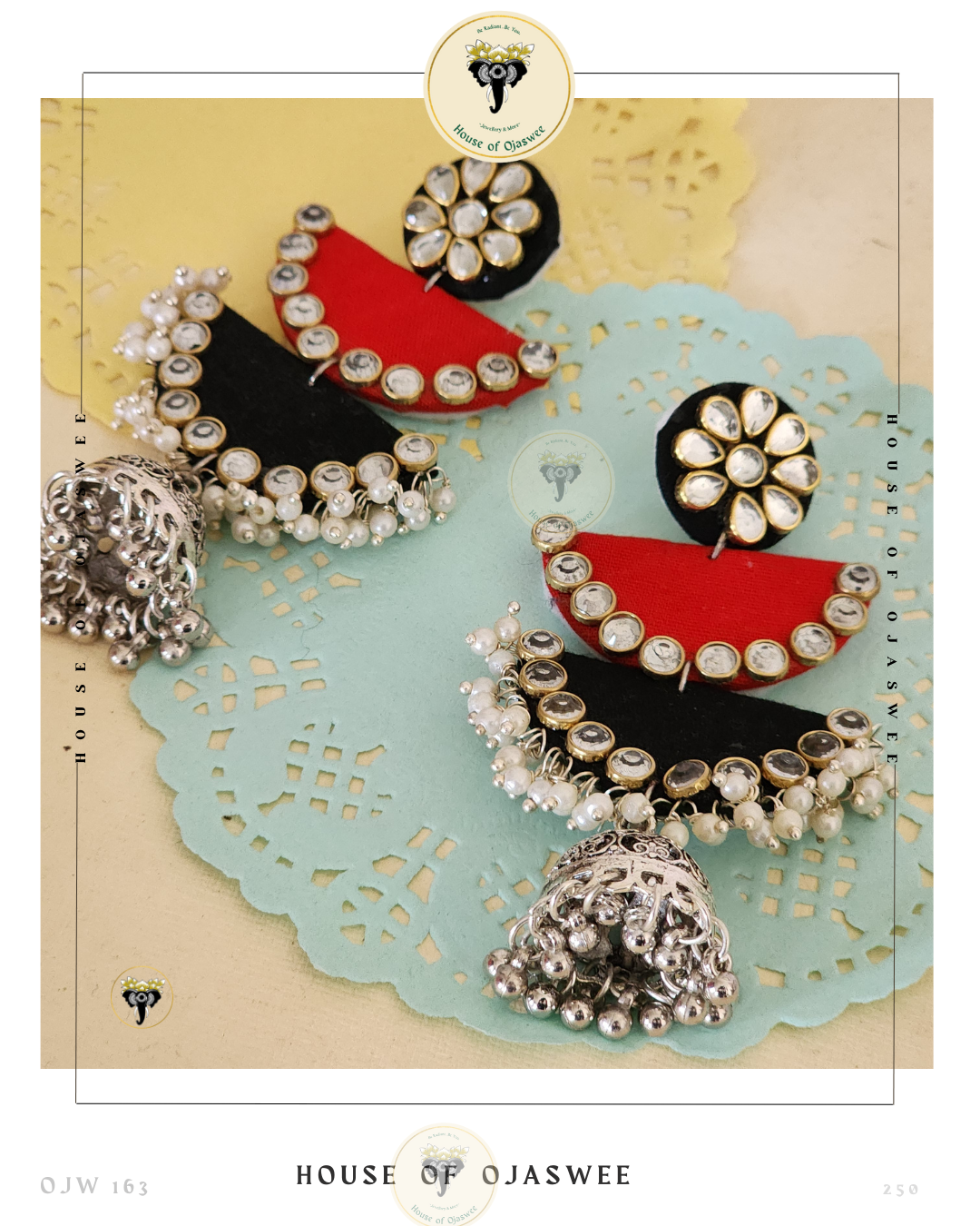 Fabric Earrings - Red & Black