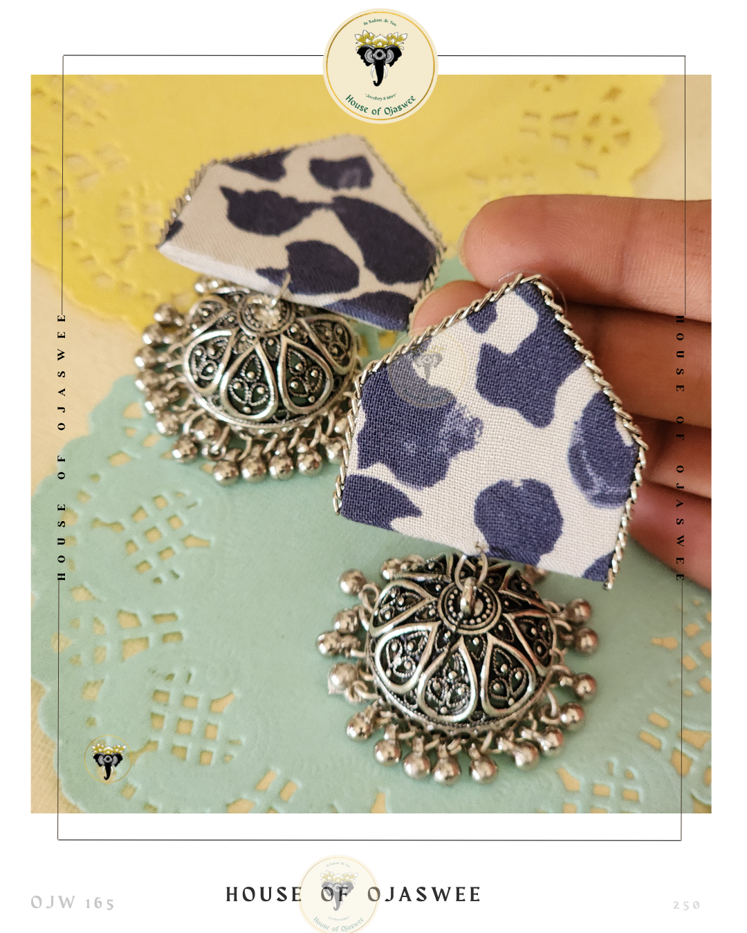 Fabric Earrings - Blue