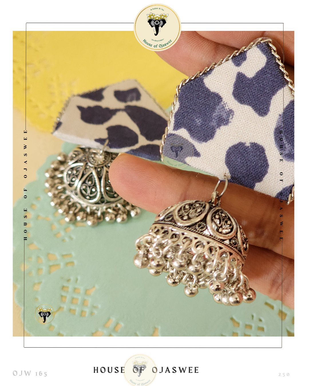 Fabric Earrings - Blue