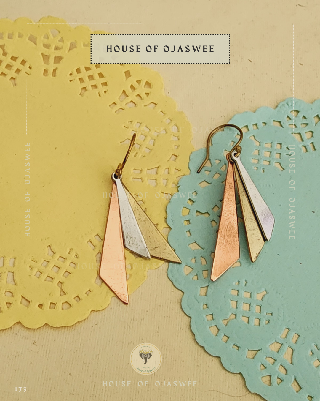 Matte Earrings - Tri Colour