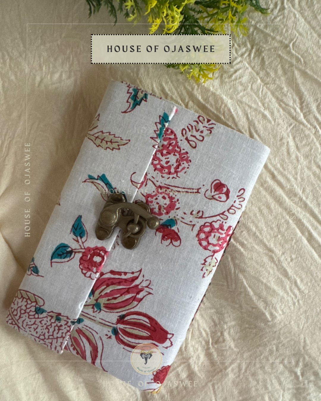 Fabric Diary - Floral Print (Beige & Red)