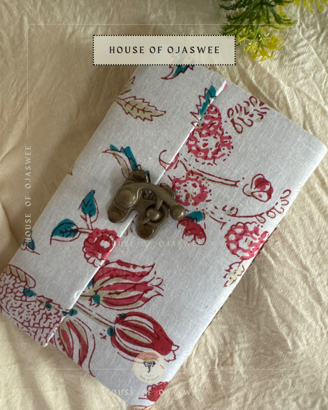 Fabric Diary - Floral Print (Beige & Red)