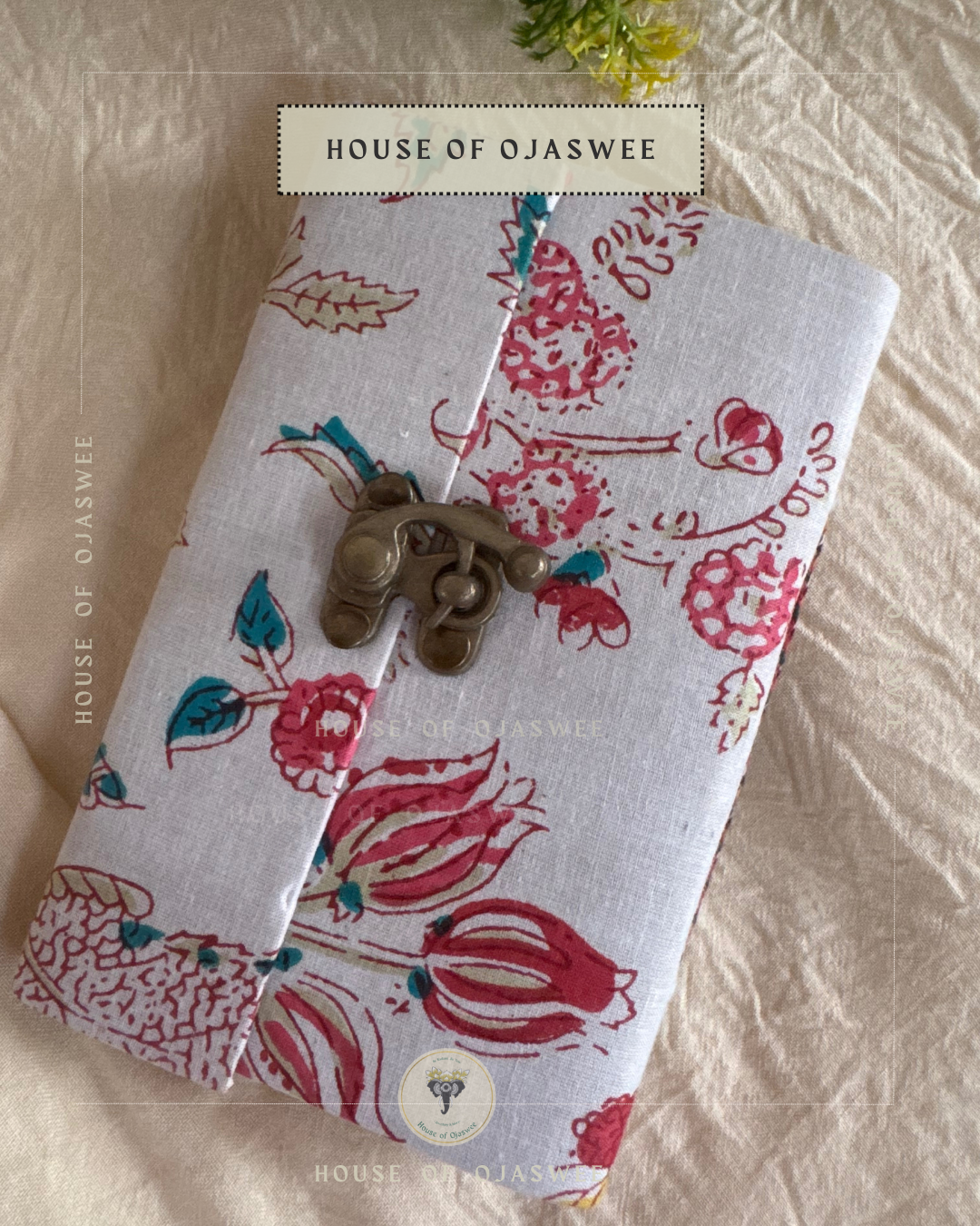 Fabric Diary - Floral Print (Beige & Red)