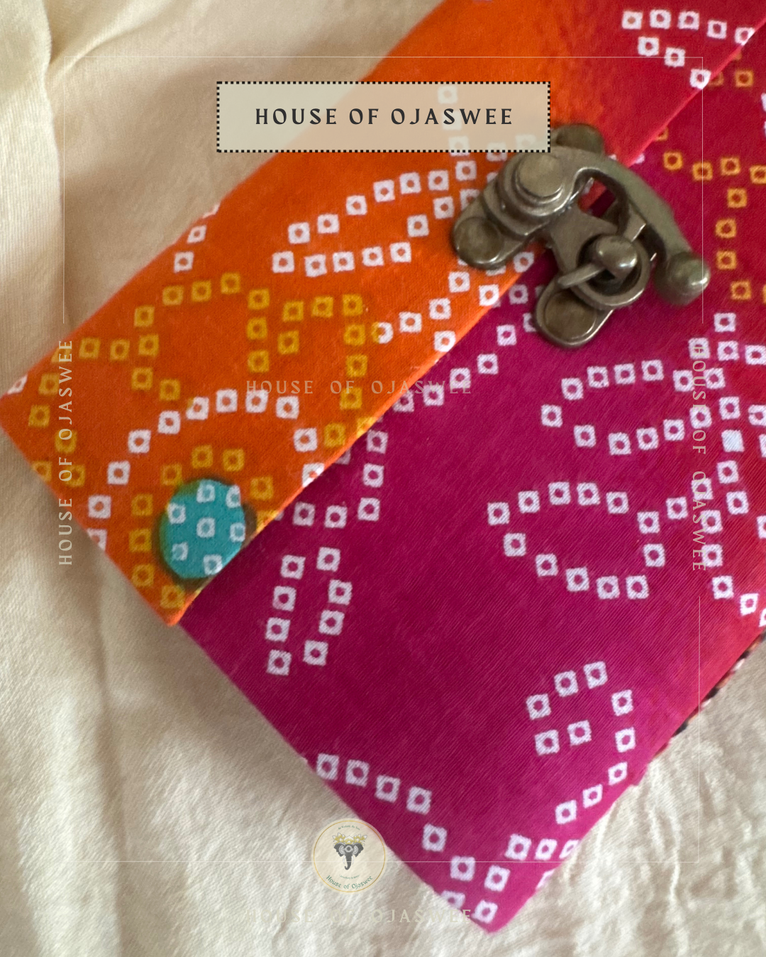 Fabric Diary - Bandhani  Print (Pink Orange)