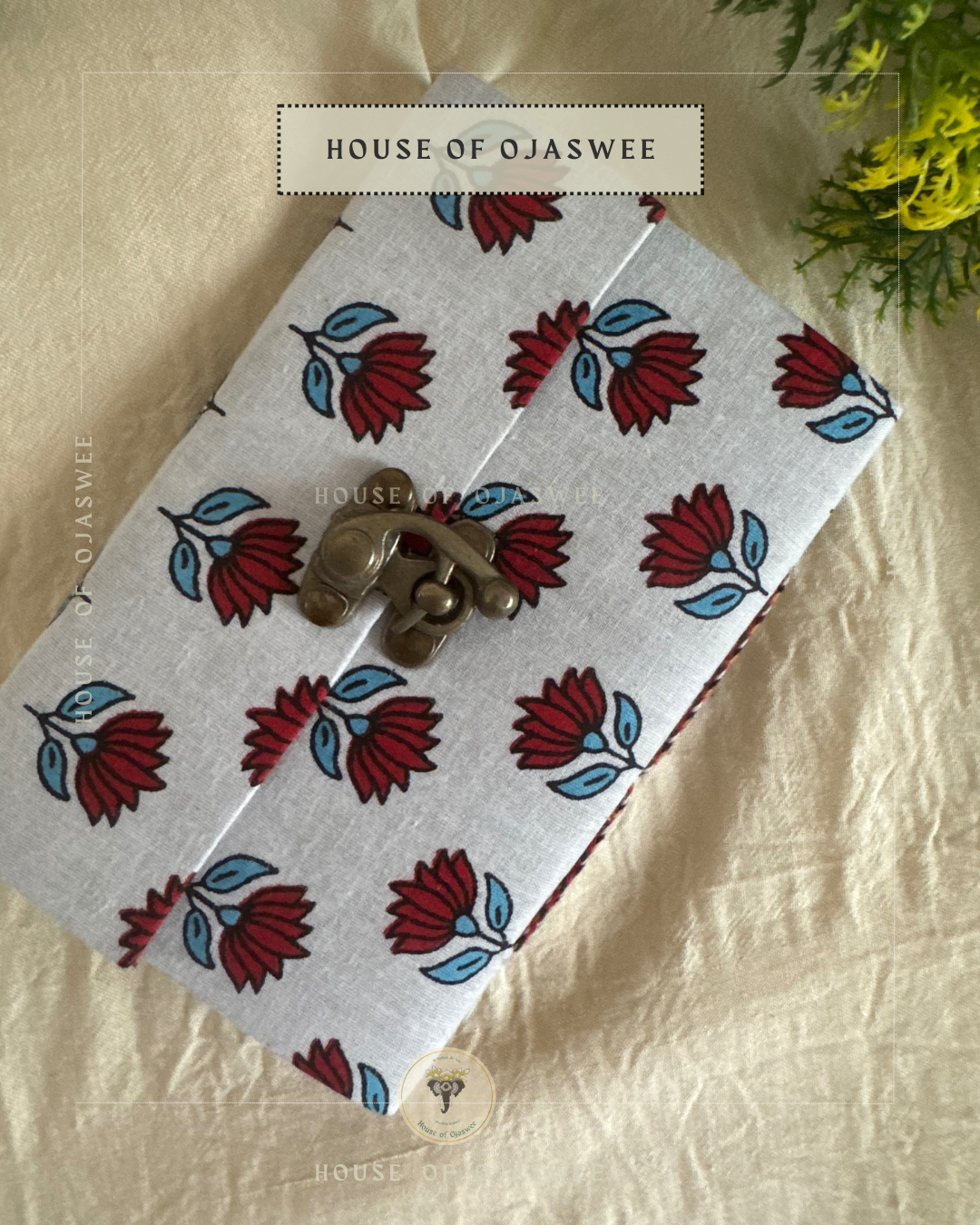 Fabric Diary - Floral Print (Red & blue)