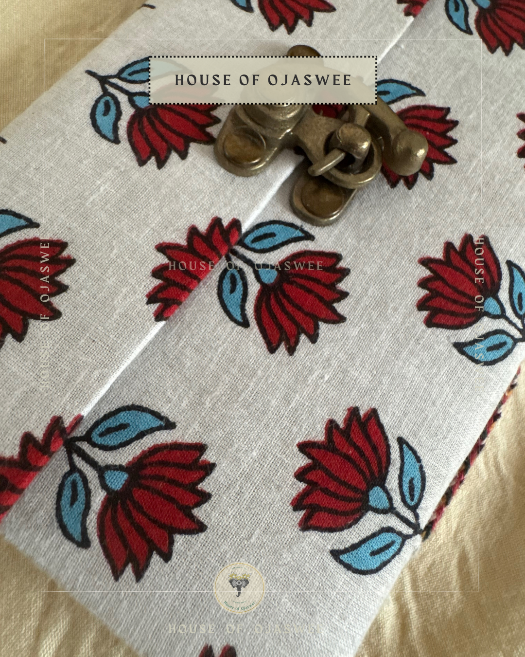 Fabric Diary - Floral Print (Red & blue)