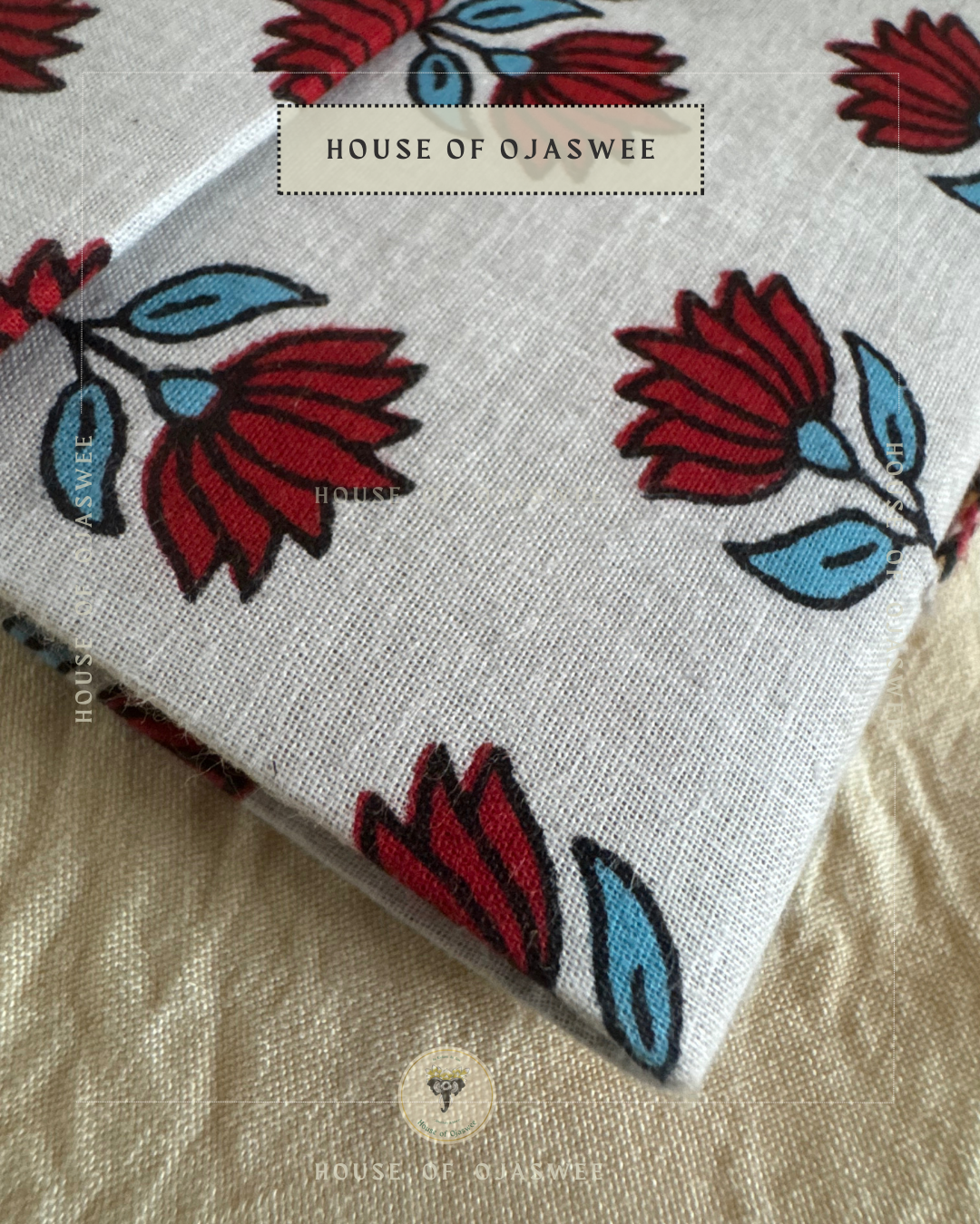 Fabric Diary - Floral Print (Red & blue)