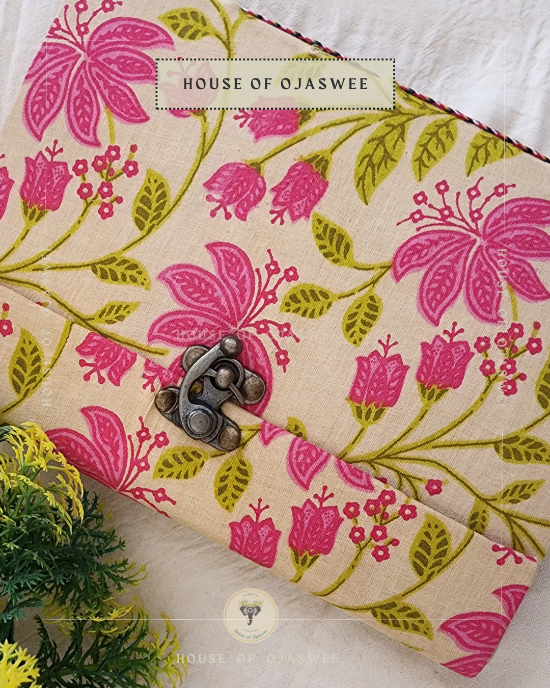 Fabric Diary - Floral Print (Beige - Pink - Green)