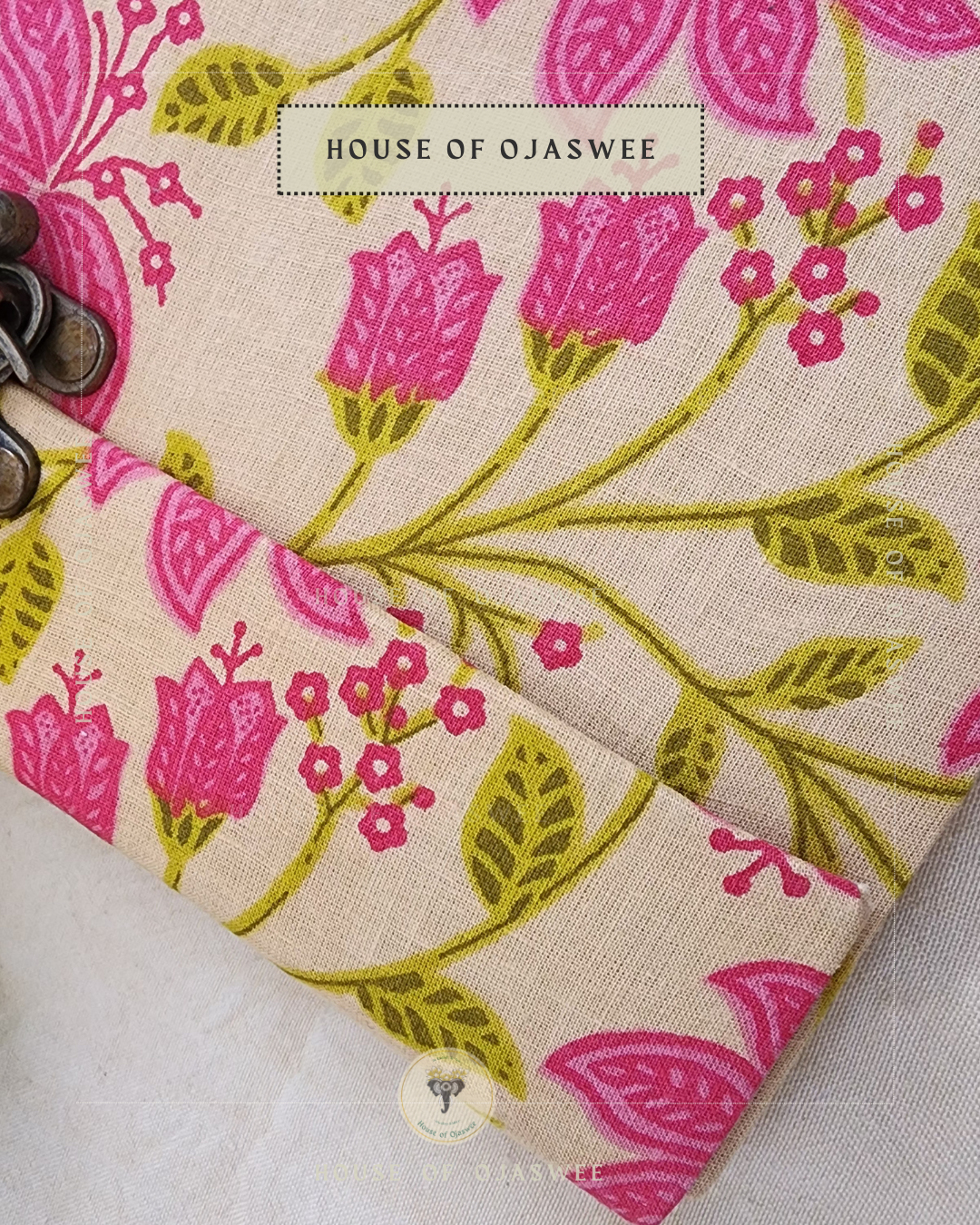 Fabric Diary - Floral Print (Beige - Pink - Green)