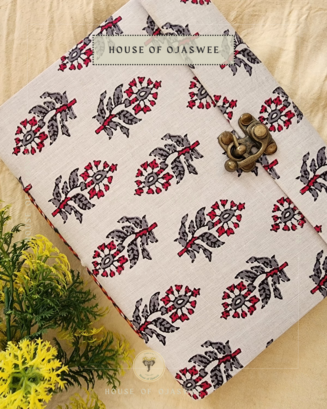 Fabric Diary - Floral Print (Pink & Grey)