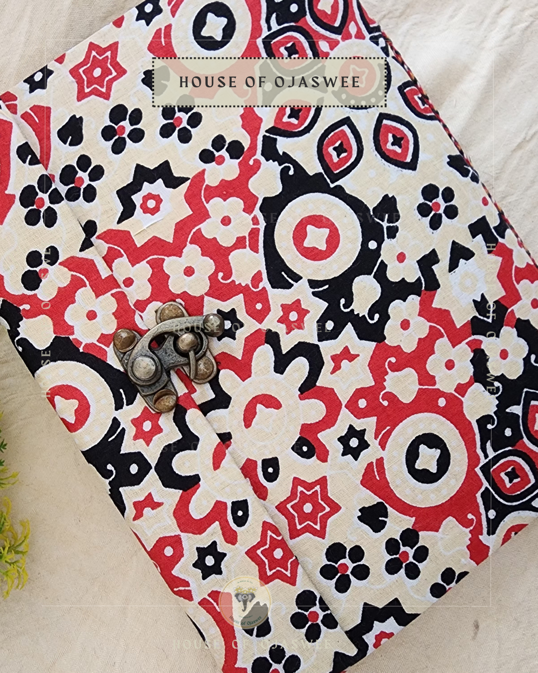 Fabric Diary - Abstract Print (Red & Black)