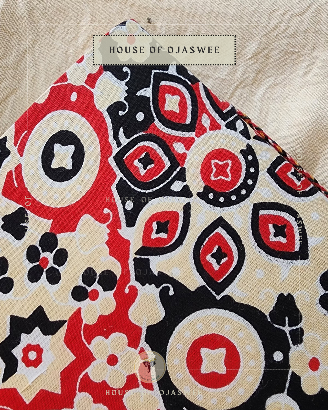 Fabric Diary - Abstract Print (Red & Black) 