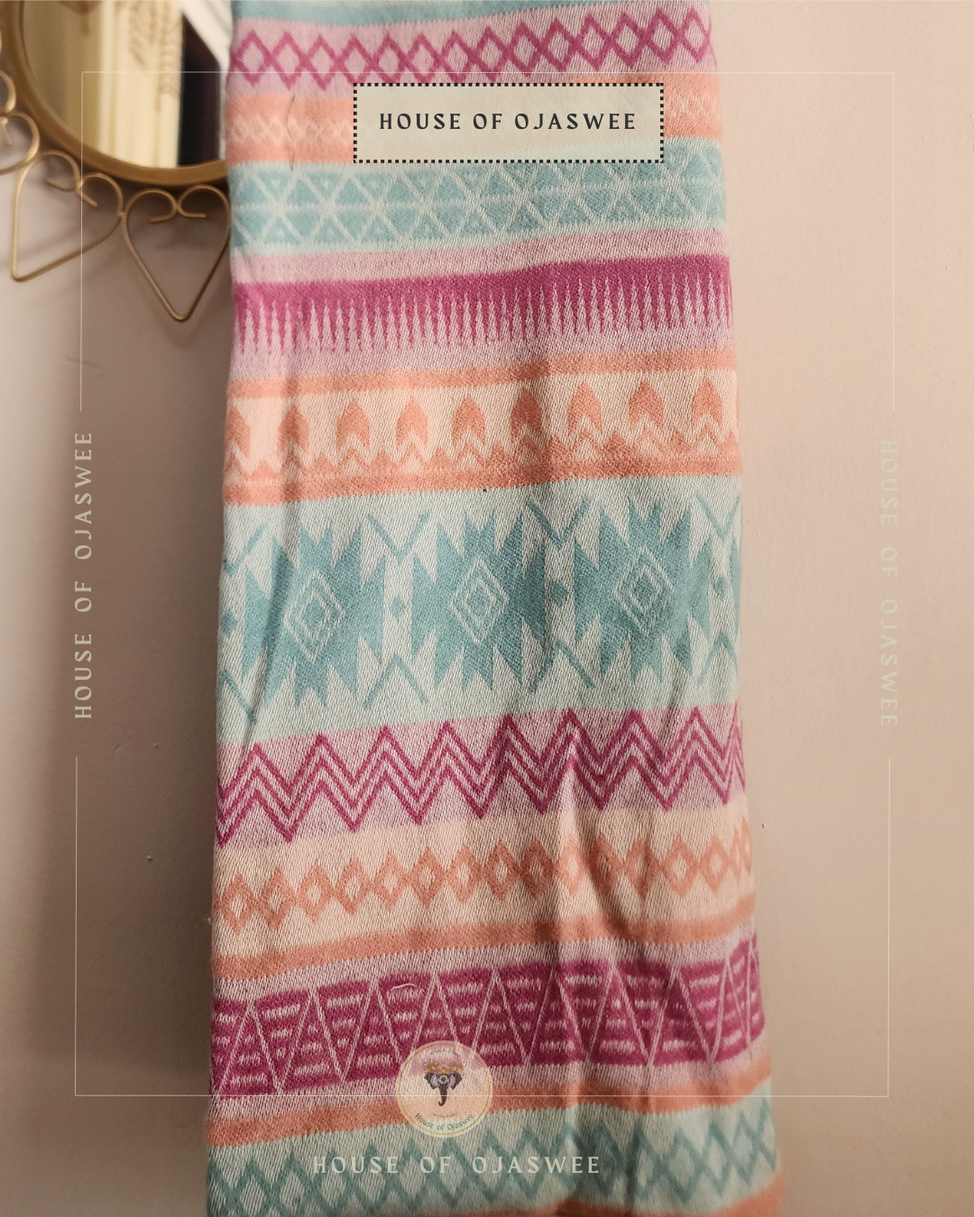 Himachali Shawls Pattern - Pink/Blue
